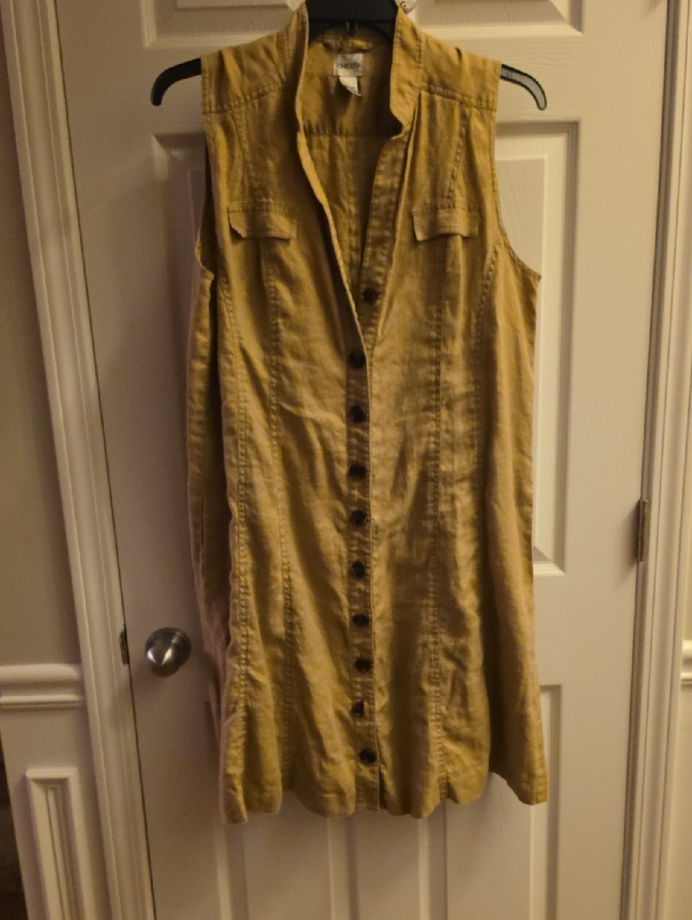 Chico Sleeveless Button-Down Utility Dress